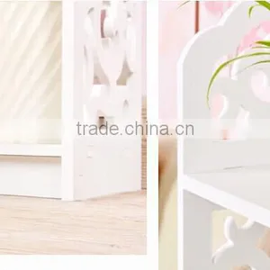 FH-CDR8022Y White Modern Style Diy Pieced Storage Shelf With Carved Flower thumbnail-5