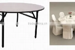 Folding Wood Round Banquet Table thumbnail-2