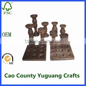 Factory Antique Wooden Candle Holder for Decorations thumbnail-1