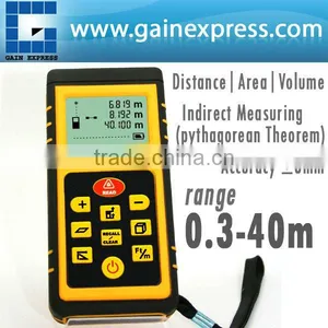 Digital Laser Range Finder Distance Meter/ 40M w/ +/-3mm Accuracy Length, Area, Volume, Width, Clearance, Pythagorean Theorem thumbnail-1