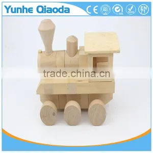 Vehicle Block Railway Engine 3D Woodcraft Kit Assemble Paint DIY Zle Toys for Kids Adults the Best Birthday Gift thumbnail-1