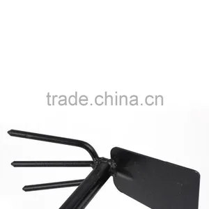 Antislip Handle 12" Gardening Rake Hoe Black for Weeding Soil Turning thumbnail-2