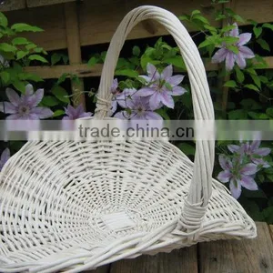 Wholesale White Wicker Flower Gathering Basket thumbnail-1