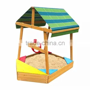 Wooden Sandpit Sand Box With Canopy thumbnail-2