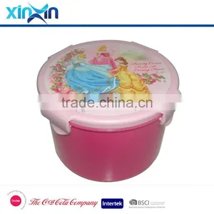 Round Shape Plastic Bento Lunch Box With Spoon thumbnail-2