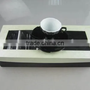Black Promotion Coffee Cup Set ,mini Cup and Saucers Leaf Shape With Gift Box thumbnail-1