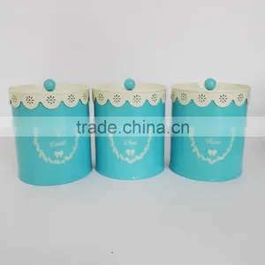 Lace Lid With Tea Coffee Sugar Set Biscuit Bread Bin Cake Canister Storage Jar Pot thumbnail-3