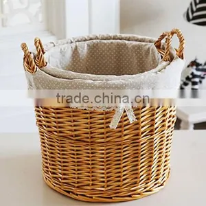 Wholesale Wash Grey Wicker Round Woven Laundry Basket thumbnail-3