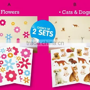 Flowers Dog Cat Wall Stickers thumbnail-1