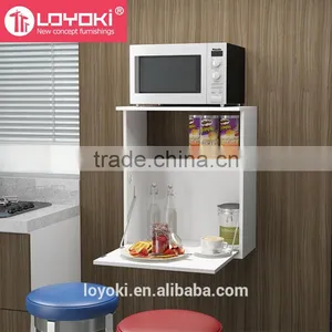 New Design Wall Bar With Fold Down Shelf Floating Kitchen Organizer With 2 Shelves thumbnail-1