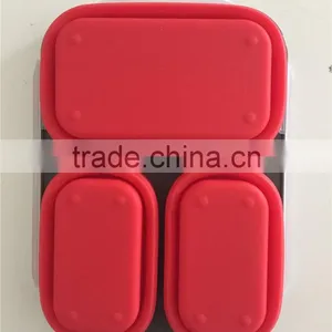 Collapsible Silicone Lunch Box With Serving Tool/square Shape Foldable Silicone Lunch Box thumbnail-5
