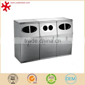Outdoor Park Lockable Sortable Stainless Steel Garbage Bin Stand thumbnail-1