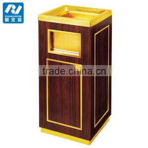 Square Stainless Steel Powder Coated Dust Bin With Ashtray thumbnail-6