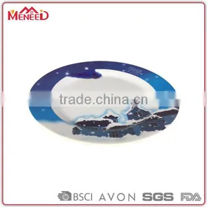 X'mas Night Design Food Touch Available Christmas Custom Blue Melamine Side Dish thumbnail-2