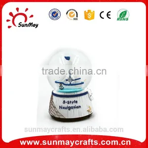 Custom Polyresin Sea S-style Nauigatian Music Snow Globe for Sale thumbnail-1