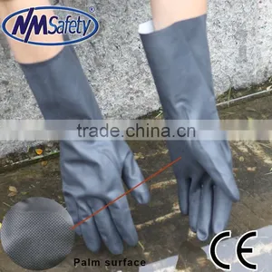 NMSAFETY Black Neoprene Flocklined Chemical Industrial Gloves thumbnail-1