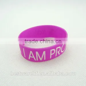 Silk Printed Adult Size 1 Inch Silicone Wristband thumbnail-3