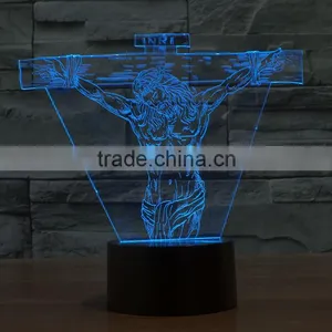 Jesus Christmas Light 3D Illusion Acrylic LED Night Light thumbnail-4
