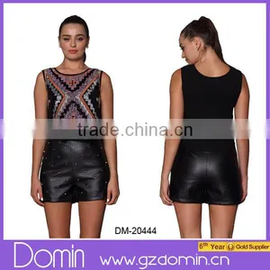 2014 New Design Sleeveless Ladies Embellished Tops thumbnail-1