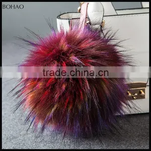 Many Colors Avaliable Fluffy Raccoon Fur Pom Pom thumbnail-1