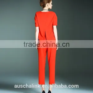New Model Ladies Red Fashion Office Pants Customized Factory Price thumbnail-4