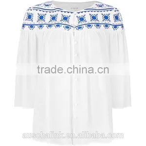 New Arrival High Quality Old Fashion Peasant Blouse Low Price thumbnail-2