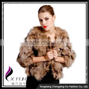 CX-G-A-121E Genuine Fox Fur Fashion Women Winter Jacket thumbnail-1