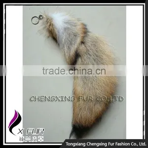 CX-R-34 Wholesale Lovely Fox Fur Tail Keyring Promotion Custom Keychain thumbnail-2
