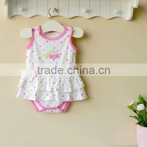 Mom and Bab 2012 Summer Baby Wear 100% Cotton Embroider Girl Lace Bodysuit thumbnail-1