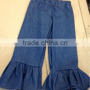 Cheap Wholesale Boutique Knit Fabric Ruffle Bottom Pants for Baby Girls thumbnail-2