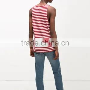 Classic Red Stripe 100%cotton Tank Tops thumbnail-3