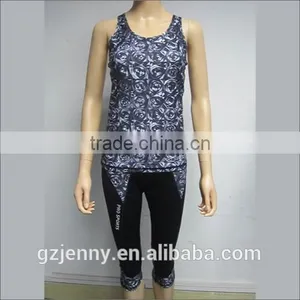 Cheap Wholesale Women Sublimation Printed Colorful Exercise Sports Jogging Wear Yoga Suit thumbnail-1