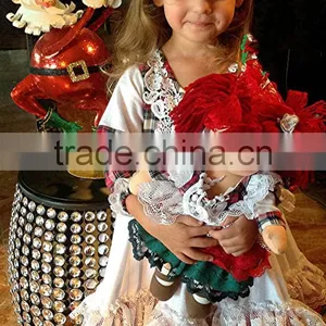 Girls Classic Long Sleeved Plaid Vintage Lace Embellished Nightgown Baby Christmas Sleepwear thumbnail-3