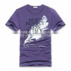 100% Cotton Men's T-shirt, Fashionable Design, Silkscreen Printing, Small Orders Are Welcome thumbnail-1