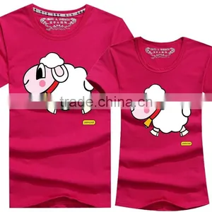 Custom Made Cheap Unique Lovely Cartoon Couple T-Shirts thumbnail-6