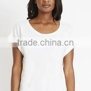 Next Level Apparel Women's Roll Sleeve Dolman Tee - 60% Combed Ring-spun, 40% Polyester Jersey and Comes With Your Logo thumbnail-4