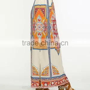 2017 OEM Photo Ladies Floral Print Long Maxi Side Slit Skirt thumbnail-3
