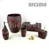 Custom OEM Home Decorative Polyresin Bathroom Set With Embossed Flowers thumbnail-1