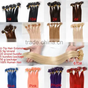 Cheap 100% Human Hair u Tip Hair Extension, Nail Tip Hair Extensions, u Tip Keratin Hair Extension thumbnail-5