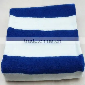 Wholesale Blue White Stripe Luxury Hotel Cotton Large Custom Beach Towel thumbnail-2