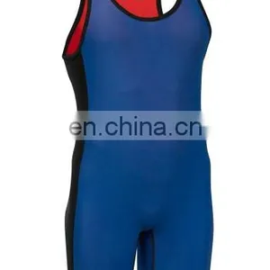 Men's OEM Custom Sportswear Cheap Sublimated Wrestling Singlets thumbnail-4