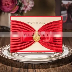 Luxury Greeting Card 6005 Free Customized Printing Red Wedding Invitation Cards thumbnail-1