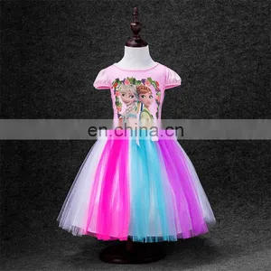 2016 Frozen Elsa Girl Party Dress , The New Children Dress Roses Frozen Elsa ANNA Dress Cartoon Pony BOLI Pony 23137 thumbnail-1