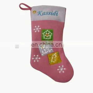 Lighted Wall Art Christmas Stocking Festival Decor Pink Christmas Stocking thumbnail-1