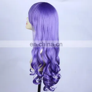 New Cosplay Fashion Long Curly Dark Blue Wig thumbnail-3