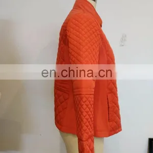 Orange Quilted Women's Winter Lightly Padded Jacket thumbnail-2
