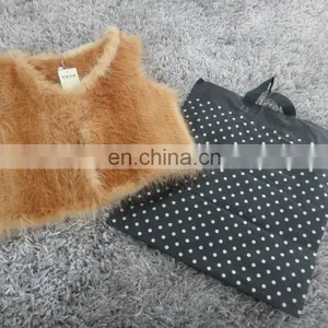 Knitted Fur Vest Waistcoat Women Nutria Fur Mini Vest thumbnail-2