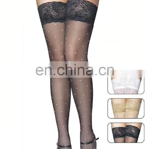 2015 Amazon's Supplier Hot Wholesale Cheapest Black Sexy Lace Women Silk Stockings thumbnail-4