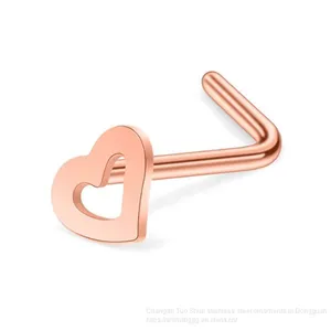 Amazon Sells Hot Titanium Steel Heart-shaped Nose Studs, Stainless Steel Jewelry Stud Manufacturers, Direct Wholesale thumbnail-4