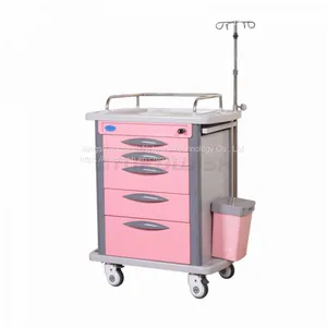 AG-ET007B4 Luxurious Plastic 6 Drawers Medication Medical Nursing Clinical Carts Patient Trolley Hospital thumbnail-1